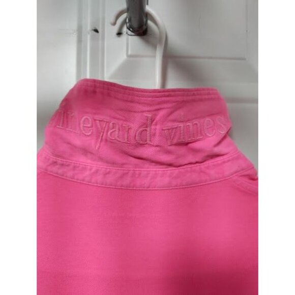 Vineyard Vines Embroidered Henley Polo Shirt Dress Cap Sleeve Pink Women's Small - Picture 9 of 13